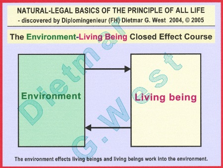 Natural-legal basics of the Principle of all Life: The CLOSED EFFECT-COURSE ENVIRONMENT-LIVING BEING  (Representation Nr. 0.2)